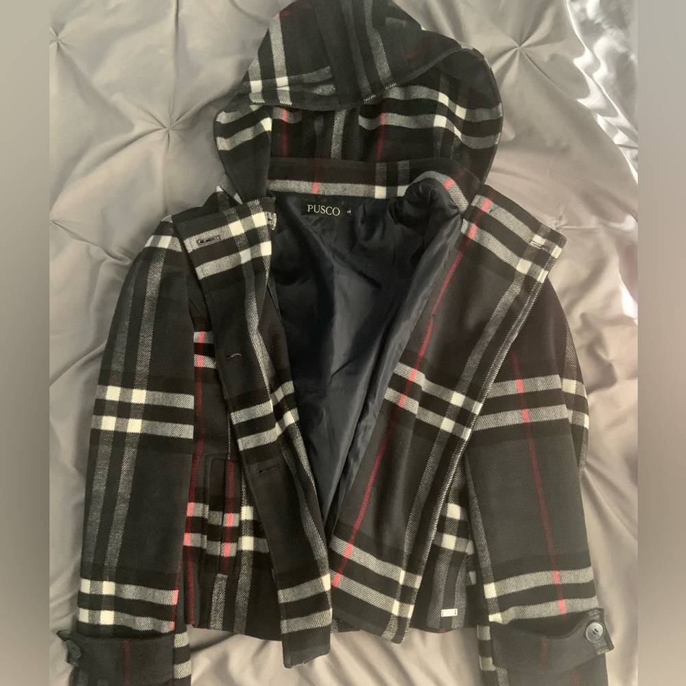 PUSCO brazilian brand black and red plaid jacket